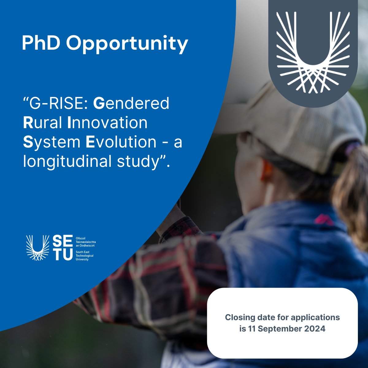 SETU_Research, Innovation and Impact (@setu_research) on Twitter photo PhD Opportunity
This is an exciting opportunity to work with Co-supervisors Dr <a href="/LeanaReinl/">Leana Reinl</a> and Prof Felicity Kelleher along with Prof <a href="/SallyShortall/">Sally Shortall</a> (UNEW) and Dr Áine Macken Walsh (<a href="/teagasc/">Teagasc</a> ) on the following project:
"G-RISE: Gendered Rural Innovation System Evolution – a PhD Opportunity
This is an exciting opportunity to work with Co-supervisors Dr <a href="/LeanaReinl/">Leana Reinl</a> and Prof Felicity Kelleher along with Prof <a href="/SallyShortall/">Sally Shortall</a> (UNEW) and Dr Áine Macken Walsh (<a href="/teagasc/">Teagasc</a> ) on the following project:
"G-RISE: Gendered Rural Innovation System Evolution – a