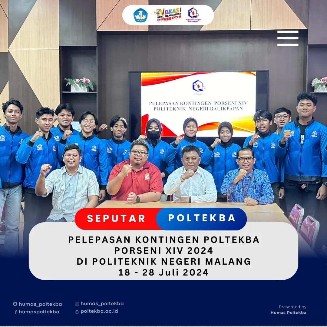Humas_Poltekba's tweet photo. 🚀✨ Mohon doa &amp; dukungannya untuk TIM MAHASISWA POLTEKBA di PORSENI XIV 2024 di POLINEMA, 18-28 Juli! Semangat &amp; sportifitas adalah kunci! 💪🔥 #PORSENIXIV #Poltekba #PrestasiPoltekba https://t.co/BF40Zlc7MG