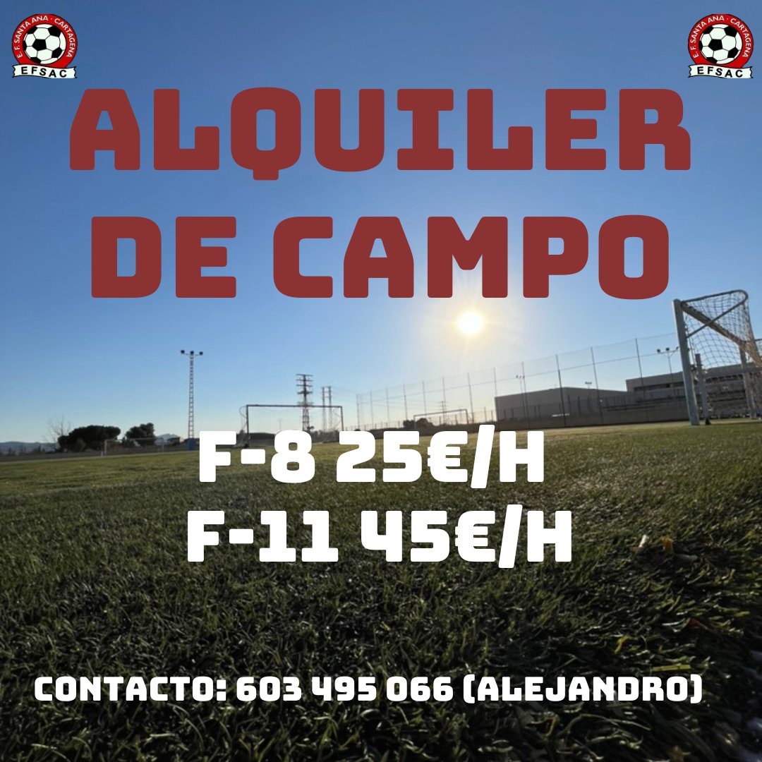 //EFSAC//
🚨Alquiler de campo tanto este verano como para la temporada que viene🚨