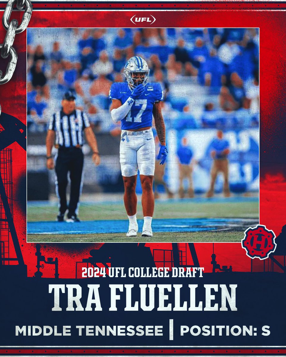 UFLGamblers's tweet photo. We're excited for this one 👏

Our second pick of the 2024 UFL College Draft is Tra Fluellen 🔥 https://t.co/LErrFRRMy2