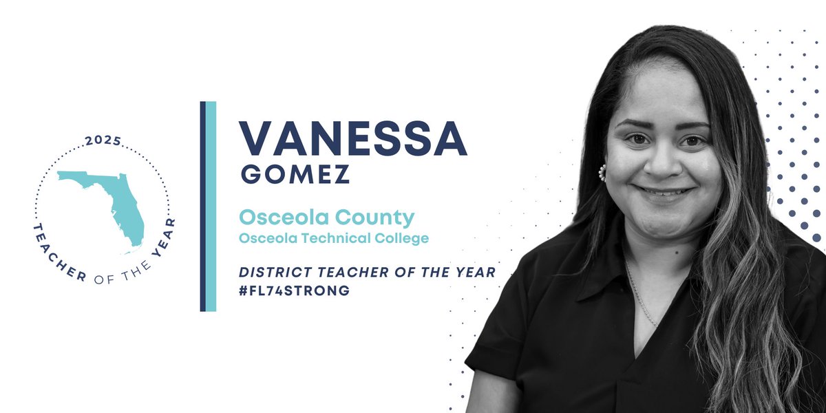 Vanessa Gomez is the 2025 District Teacher of the Year for Osceola County! Congratulations, Vanessa! <a href="/OsceolaSchools/">Osceola Schools</a> #FL74Strong