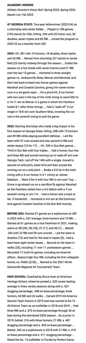 Matt Ruiz (@mattruiz_15) on Twitter photo Matt Ruiz: MIF/3B/1B/OF. Seeking UDFA/Free Agent opportunity. Ability to play all positions above average defensively with a high IQ for the game. Ready to make an immediate impact at the next level.
<a href="/gcsportsmgmt/">Grand Central Sports Management</a> Matt Ruiz: MIF/3B/1B/OF. Seeking UDFA/Free Agent opportunity. Ability to play all positions above average defensively with a high IQ for the game. Ready to make an immediate impact at the next level.
<a href="/gcsportsmgmt/">Grand Central Sports Management</a>
