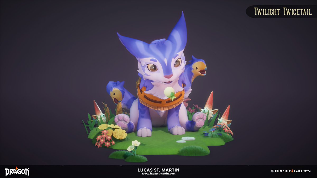 Saintz3d's tweet image. Another wonderful mount design for #projectdragon from @FromHappyRock  The Twilight Twicetail. We had about 12-15 mounts ready to go for launch (And many more post launch) All different shapes and sizes, designed to delight every possible type of player.
