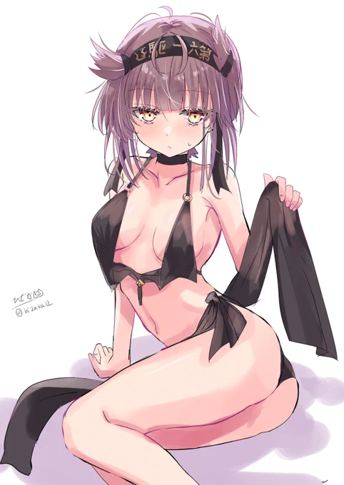 「うん、これは水着なのかい?」危ない水着の初月#艦これ版深夜の真剣お絵描き60分一本勝負#艦これ版真剣お絵描き60分一本勝負_20240717 