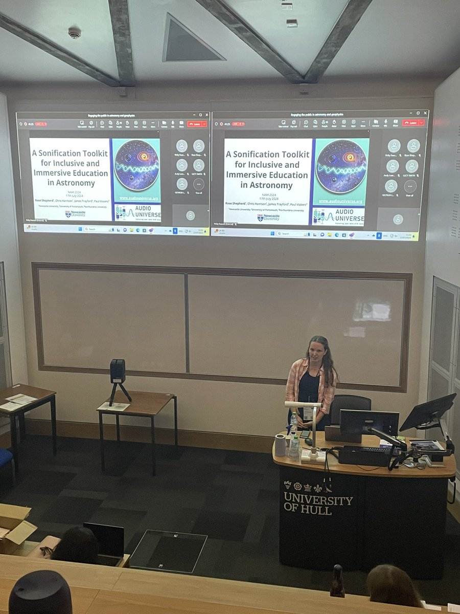 AstroSargent's tweet photo. @Rosedshepherd presenting her work on A Sonification Toolkit for Astronomy! https://t.co/pS1vAskoSD