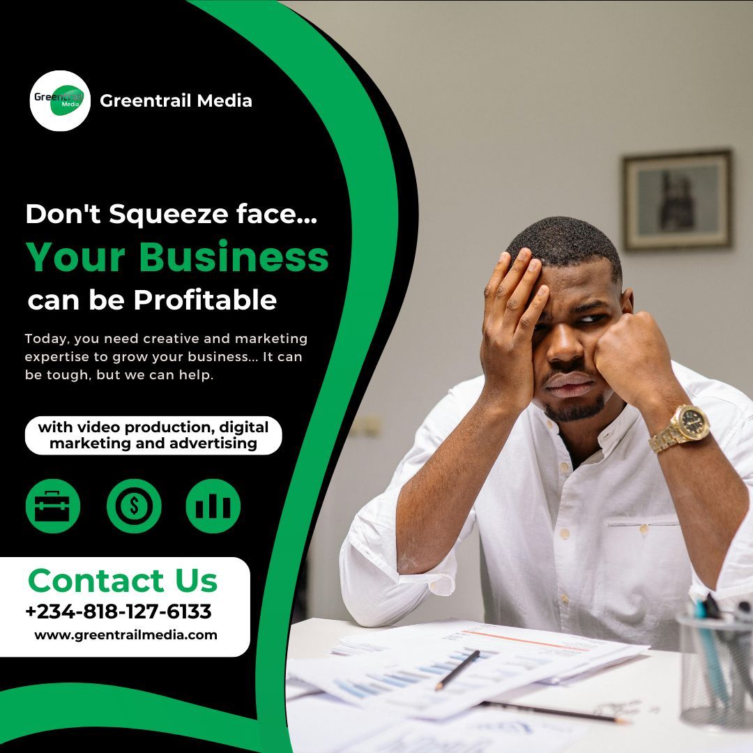 Greentrail Media (@greentrailm) on Twitter photo Don't squeeze face... your business can be profitable with our help.
Contact Greentrail Media today.
☎️ 08181276133
📧 info@greentrailmedia.com
💻 buff.ly/2N8Y7n2 Don't squeeze face... your business can be profitable with our help.
Contact Greentrail Media today.
☎️ 08181276133
📧 info@greentrailmedia.com
💻 buff.ly/2N8Y7n2