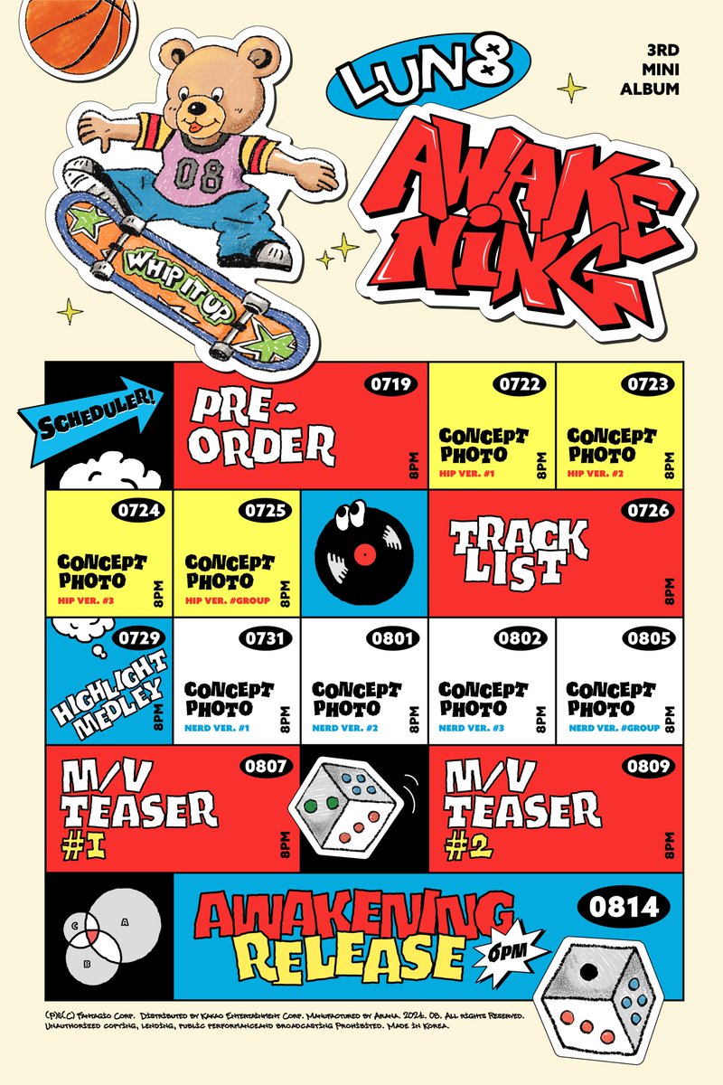 [#루네이트]
LUN8 3rd Mini Album <AWAKENING>
SCHEDULER😌

#LUN8 #AWAKENING