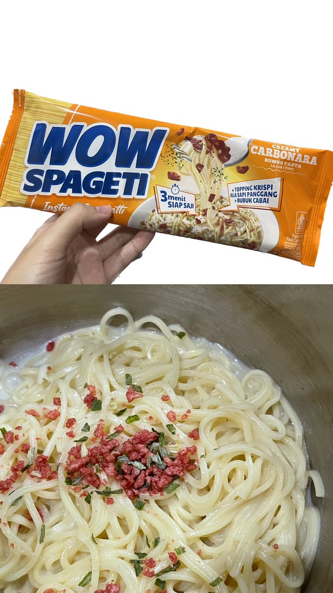 devinatt_'s tweet photo. Nyobain WOW SPAGETI yg lagi viral 😚 lumayann enakk https://t.co/HYfE3UctSB