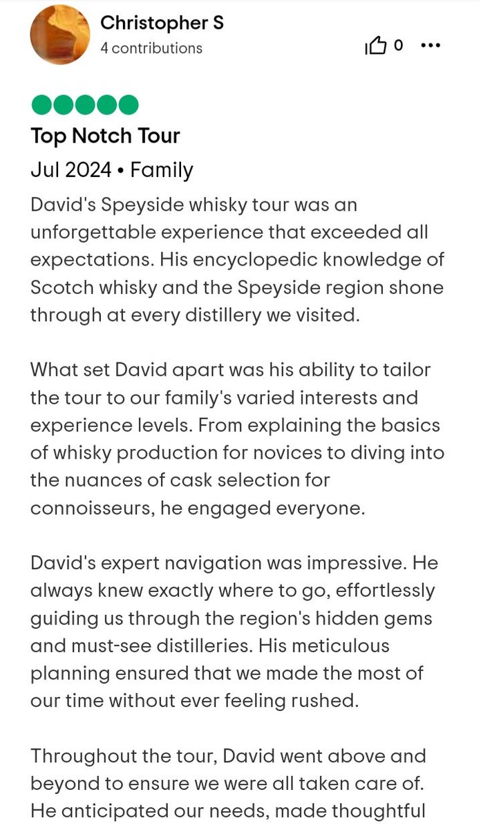 MorayTours's tweet photo. Well reading our recent reviews on @googlemaps &amp; @Tripadvisor make me smile 🙂
9 years ago people said to me this business would not work and where would the people come from.
As a wise woman once said "Shake it off !" Heres to the next 10 years 🥃 #Google #Tripadvisor #Reviews https://t.co/wmwB9UfBGZ