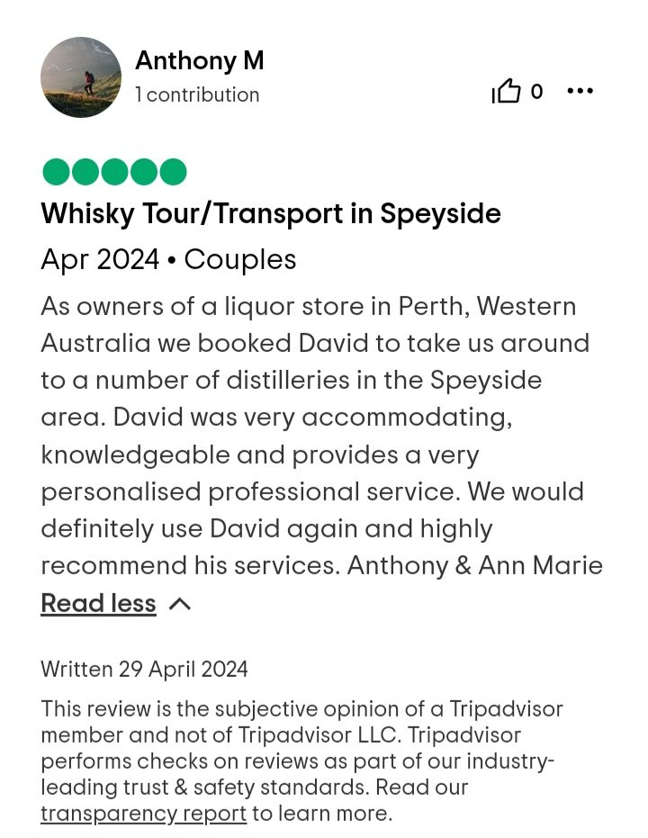 MorayTours's tweet photo. Well reading our recent reviews on @googlemaps &amp; @Tripadvisor make me smile 🙂
9 years ago people said to me this business would not work and where would the people come from.
As a wise woman once said "Shake it off !" Heres to the next 10 years 🥃 #Google #Tripadvisor #Reviews https://t.co/wmwB9UfBGZ