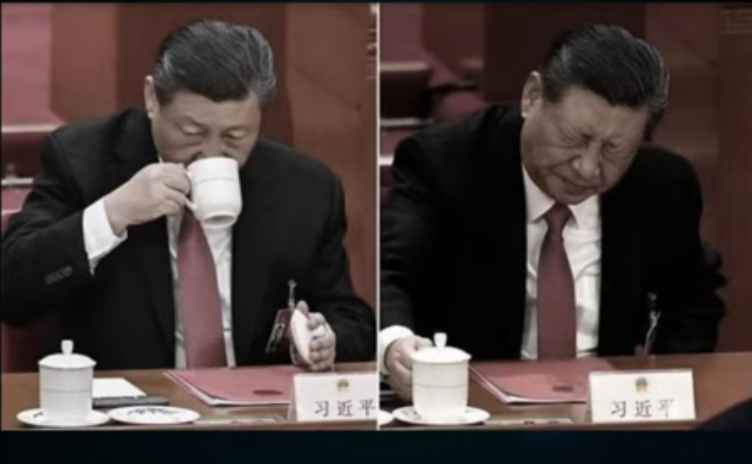 TheGhostReport's tweet photo. #CapitalistArmy has obtained images that were leaked from this private Communist party meeting.
From the images, it suggests that Xi Jinping drinks from a cup and collapses seconds later.
It appears that the Communist Party has eliminated Xi. https://t.co/qVe3wBzwJf