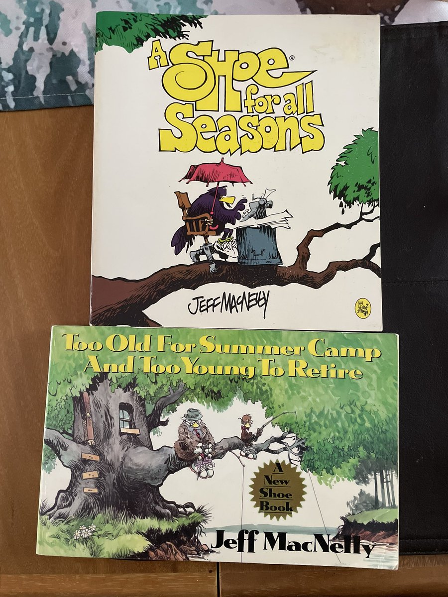 Found some old Shoe collections for a buck. I loved this strip. Especially when Macnelly was still alive. I tried doing a quick digital doodle of Perfesser Cosmo Fishhawk. It was challenging and I don’t think I quite nailed it, which is a testament to the genius of Mcnelly talent