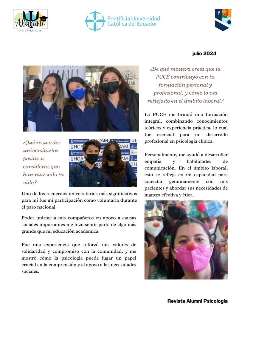 psicopuce's tweet photo. 🎓¡Es una alegría dar la bienvenida a nuestra revista Alumni a Ariana Barbosa! 

Su historia da cuenta de su camino por nuestras aulas, recordándonos siempre el poder transformador de la educación. https://t.co/71AoxfNSQm
