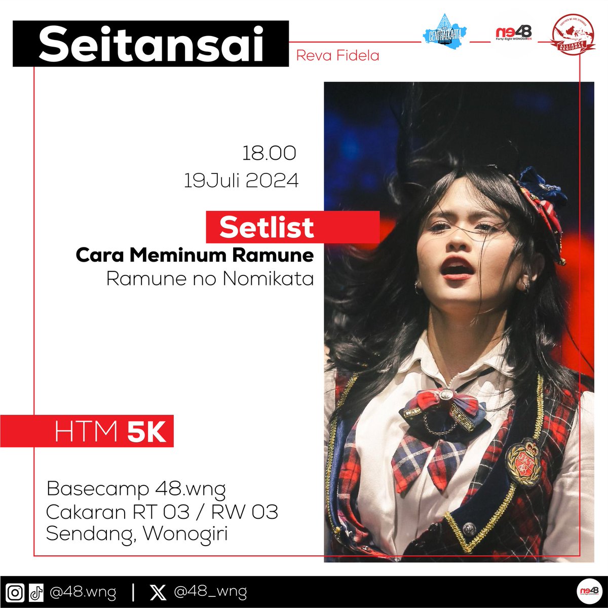 48_wng's tweet photo. Nobar STS Reva Fidela Setlist Cara Meminum Ramune (Ramune no Nomikata).
Untuk Nobar dikenakan harga 5k ya gaes.
Sampai ketemu di acara Nobar gaes....👋👋
#jkt48newera #jkt48 #adeljkt48 #SINESINTONIA #seitansai #fansbase #wonogiri #carameminumramunejkt48 #wota #fjkt48 #ne48 https://t.co/nXj0L9Qe6u