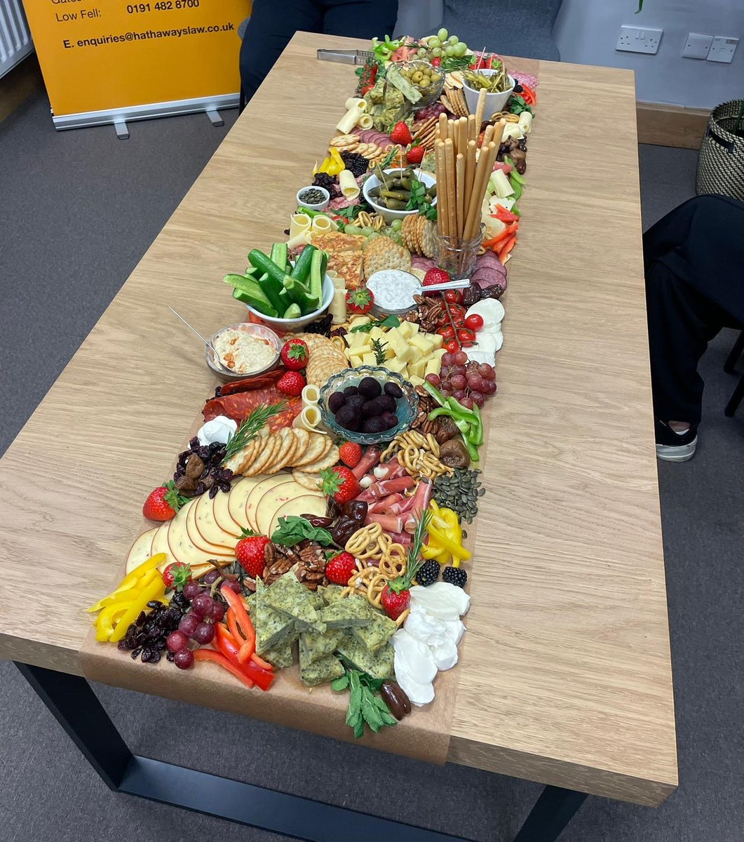 HathawaysLaw's tweet photo. Thank you to everyone who showed up to the launch of our Low Fell office. 

The charcuterie board was definitely the star of the show! 

#ResidentialConveyancing  #lowfell #estateagents #localbusiness https://t.co/v9iq1DMDgr