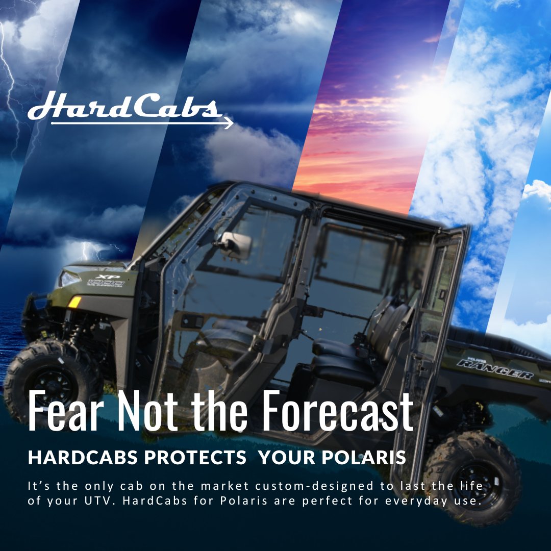 HardCabs's tweet photo. Fear not the forecast: rain, shine, hot, cold. HardCabs protects. It’s the only cab on the market custom-designed to last the life of your UTV.  
click https://t.co/MBBWQPaUmG, or visit a UTV dealership.

#HardCabs #AskforHardCabs #PolarisHardCabs #offroad https://t.co/ypFlPCaSNi