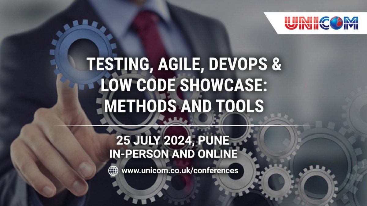 UNICOMAlec's tweet image. Reminder  that the  &quot;#Testing, #Agile, #DevOps &amp;amp; #LowCode Showcase: Methods &amp;amp; Tools&quot; #conference is next week, Thursday, 25 July in #Pune, #India. Still time to book your seat: bit.ly/4cHPjuV
@UNICOMLearning
@UNICOMSeminars
#SoftwareTesting