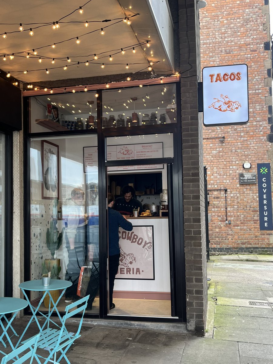 DaveHarrisonGo's tweet photo. One for the Hull foodies - a new taco place has opened on Bond Street, under the @k2bondstreet development. It’s called Food For Cowboys &amp; only opened in recent weeks. The pork and beef tacos were lovely &amp; you can take them into the nearby Brew to enjoy with a pint. https://t.co/ffviSCWiNz