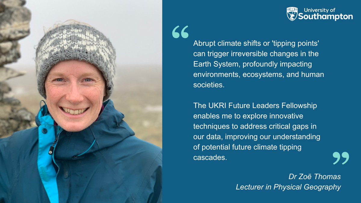 University of Southampton (@unisouthampton) on Twitter photo We’re delighted to see that <a href="/ZoeAmberThomas/">Zoë Thomas</a> has been awarded an <a href="/UKRI_News/">UK Research and Innovation</a> Future Leaders Fellowship for her research into better predicting #climate ‘tipping points’ 👏 We’re delighted to see that <a href="/ZoeAmberThomas/">Zoë Thomas</a> has been awarded an <a href="/UKRI_News/">UK Research and Innovation</a> Future Leaders Fellowship for her research into better predicting #climate ‘tipping points’ 👏
