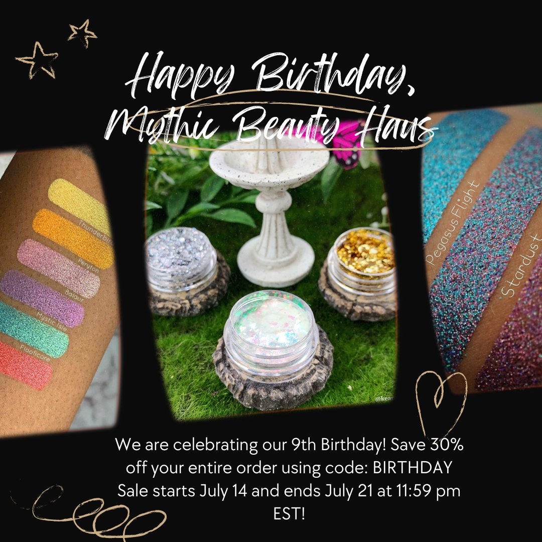 Shop now our 9th Birthday Sale! 30% off site wide! Use code: BIRTHDAY at checkout!

mythicbeautyhaus.com 

#makeupsale #indiemakeup #onlinebeautystore #onlineshopping #onlinemakeupshop