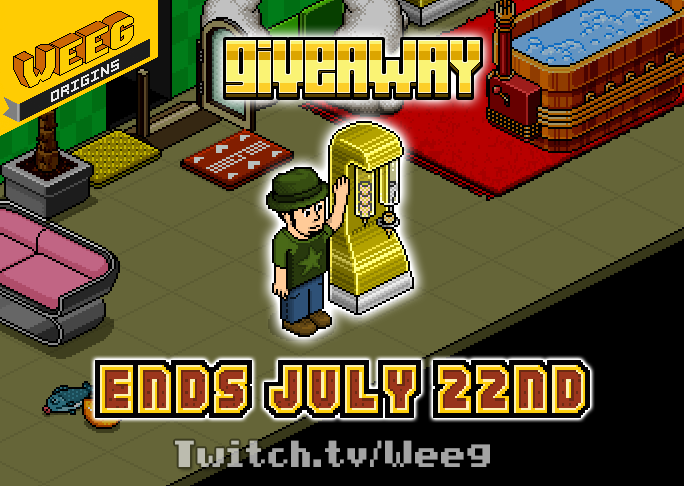🍦IT'S TIME FOR ANOTHER #GIVEAWAY 🍦

We are giving away the new #HabboHotelOrigins rare, the Gold ICM! #Habbo #HabboOrigins

To Enter:
 - Like/Retweet ✅
- Follow <a href="/WeegHabbo/">Weeg</a> ✅
- Tag friends! (Optional)

Thanks for the support over on #Twitch 🎥 Check out the channel in replies!