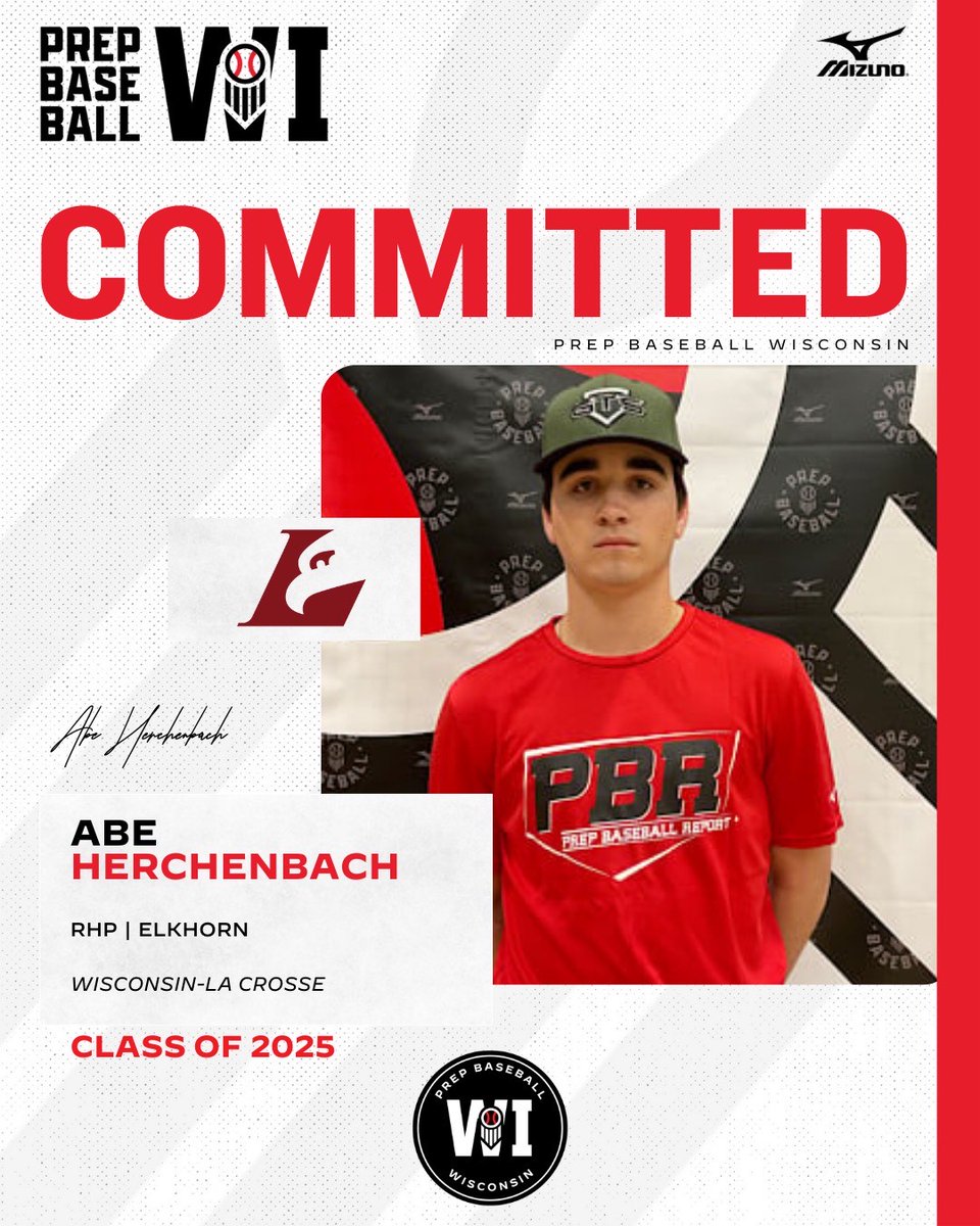 PrepBaseballWI's tweet photo. RHP Abe Herchenbach (Elkhorn, 2025) commits to Wisconsin-La Crosse.

Herchenbach impressed at the Milwaukee Preseason ID this past winter leading up to his commitment.

@UWLAXBaseball | @EAHS_Baseball

🔗: https://t.co/IKTZuA1O1B https://t.co/F09qyOCVfy