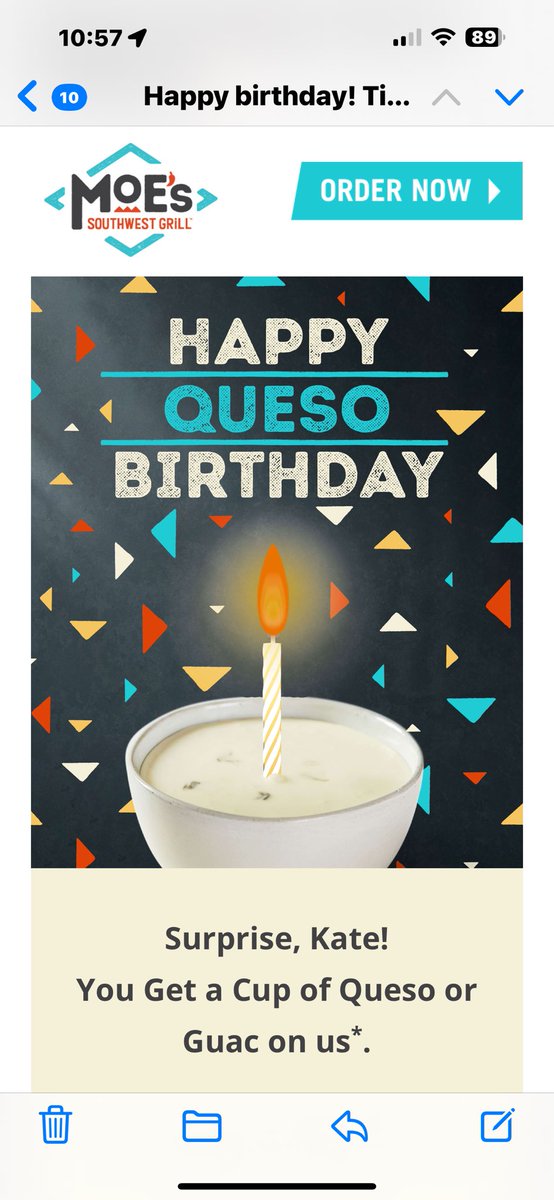 I was so looking forward to my free burrito from <a href="/Moes_HQ/">Moe's Southwest Grill</a> 🫤