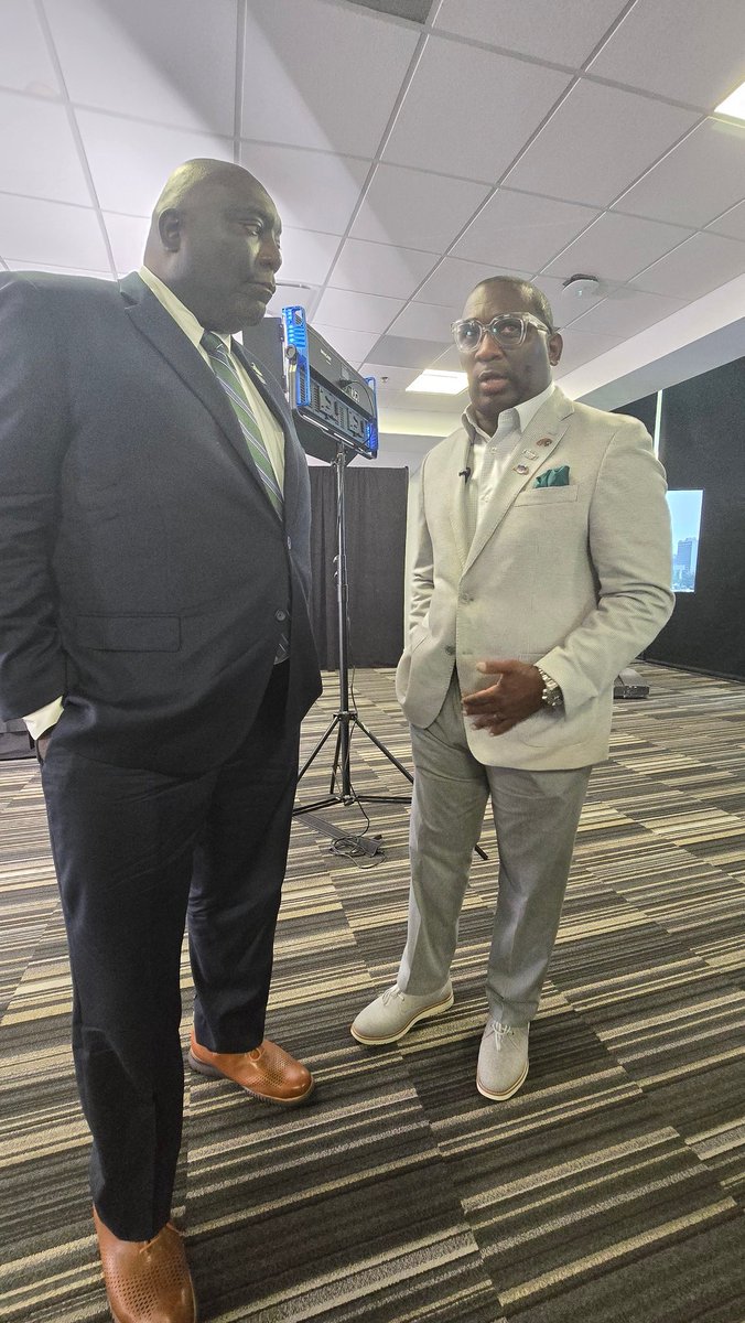 MyBCSN1's tweet photo. On location for the @MEAC_SWAC Kickoff Press Conference to hear @FAMU_FB Coach James Colzie, III, and @NorfolkStateFB Coach Dawson Odums. #NorfolkState #FAMU #MEAC #SWAC #CenterParcStadium https://t.co/PonEuKrhiP