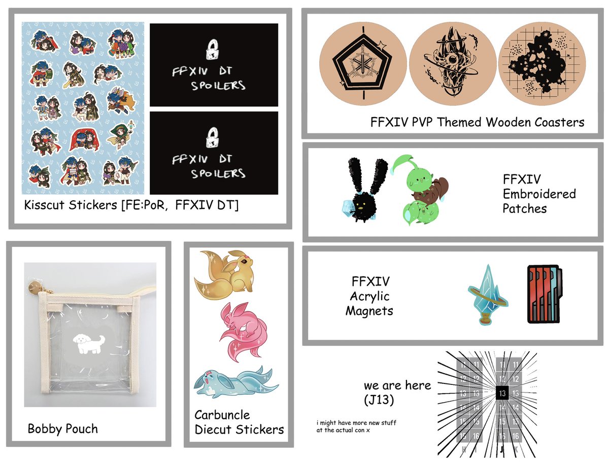 boxkiri's tweet photo. my table partner made this for me because i whined about not wanting to do it (not much new but i will have items from last year)

come to seal rock north spawn (srns) @ j13 for an ass kicking and a wol sticker

(spoiler stickers below tagged as spoiler) #smashcon2024 #smashcon https://t.co/kAtw3V5sb1