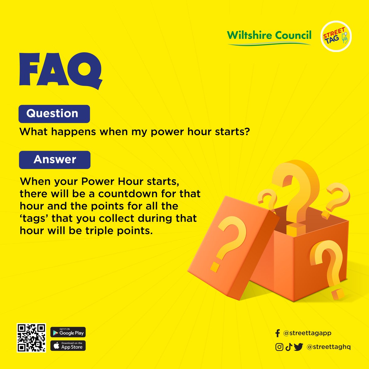 PHWiltshire's tweet photo. You can boost your points using the Street Tag app Power Hour function  to earn TRIPLE POINTS by walking, cycling, running or rolling

Take a look at the instructions on how to do this

StreetTagWiltshire  #GetActive #GetRewards #ThingsToDoInWiltshire #StreetTag

@streettaghq https://t.co/CkrxYsKY7N