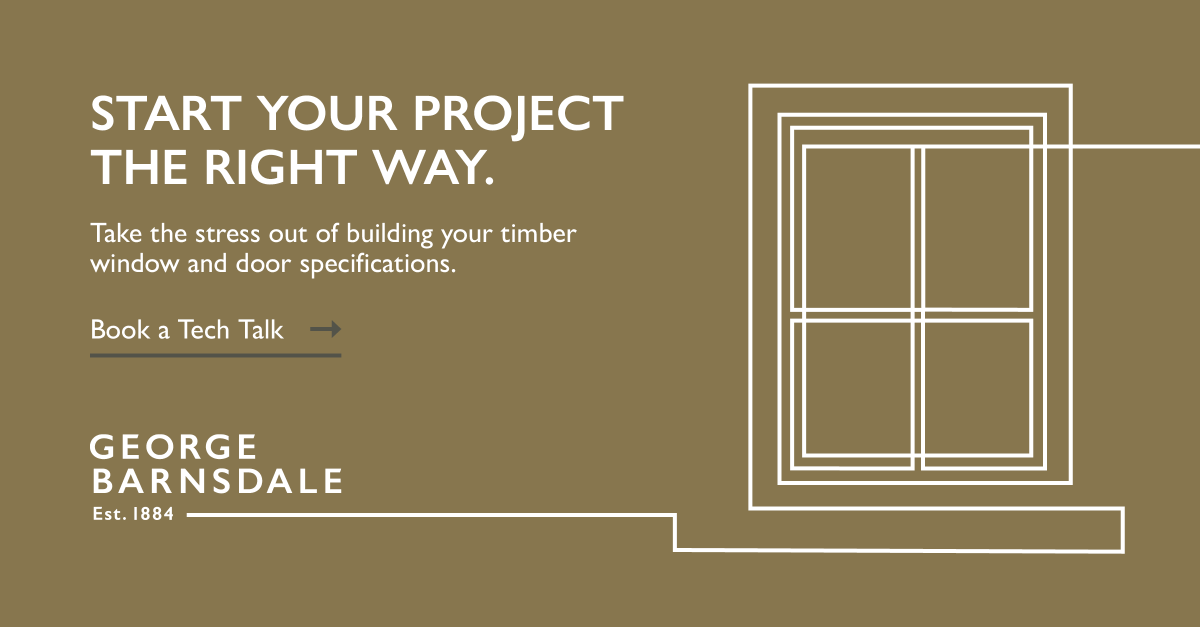 Start your project the right way.

Take the stress out of building your timber window and door specifications with our new Tech Talks. 

Book your free 30-minute Tech Talk with our technical expert, today. 

georgebarnsdale.co.uk/book-a-tech-ta…