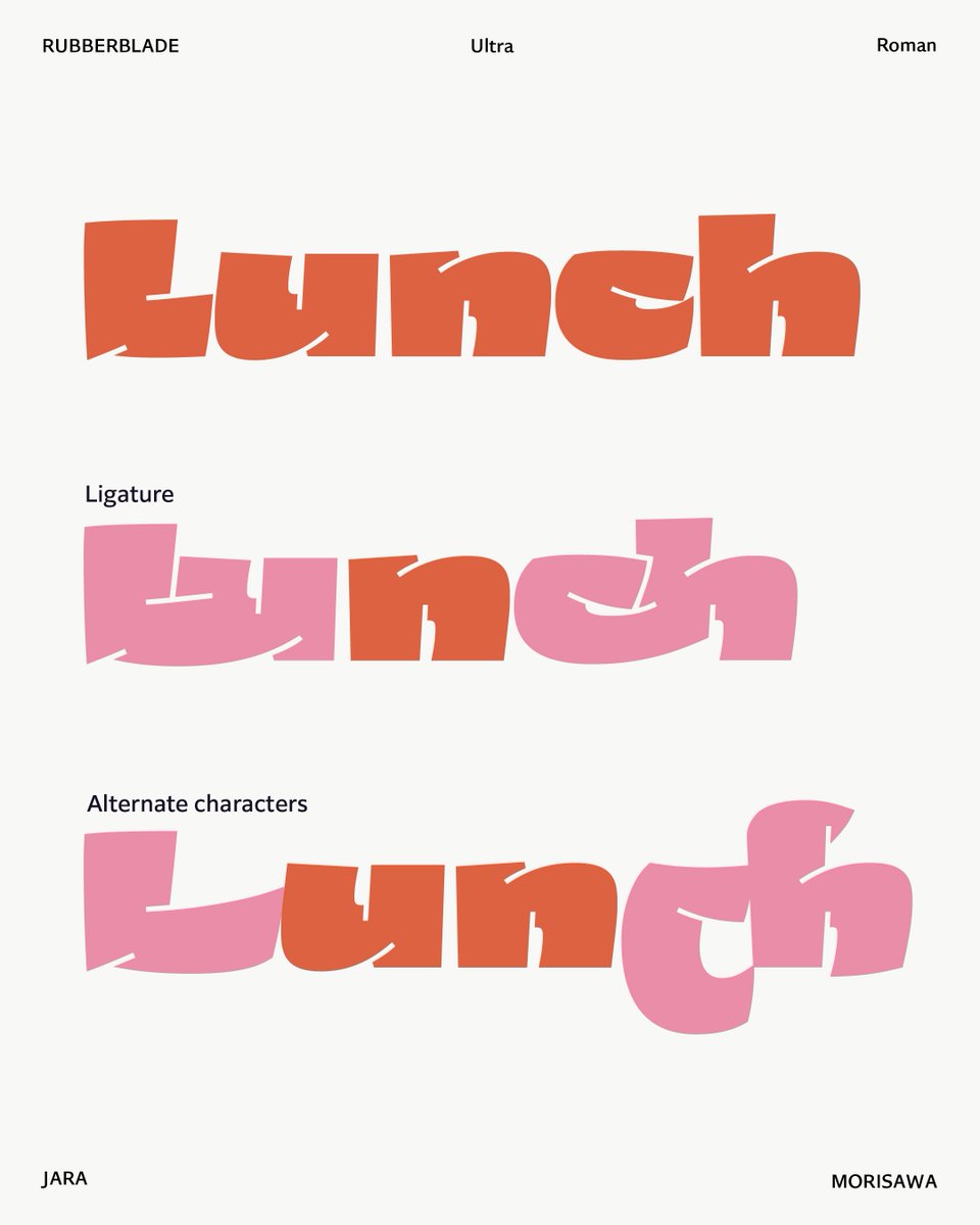 Morisawa-USA (@mo_ri_sa_wa) on Twitter photo In 2012, Rubberblade font won the Akashi award in the Morisawa Type Design Competition.🏅✨ We described its characteristics and outstanding points at our Instagram post. Come check out in this link here! instagram.com/p/C9hyAKhyCdO/…
🌟#MOTC24 In 2012, Rubberblade font won the Akashi award in the Morisawa Type Design Competition.🏅✨ We described its characteristics and outstanding points at our Instagram post. Come check out in this link here! instagram.com/p/C9hyAKhyCdO/…
🌟#MOTC24