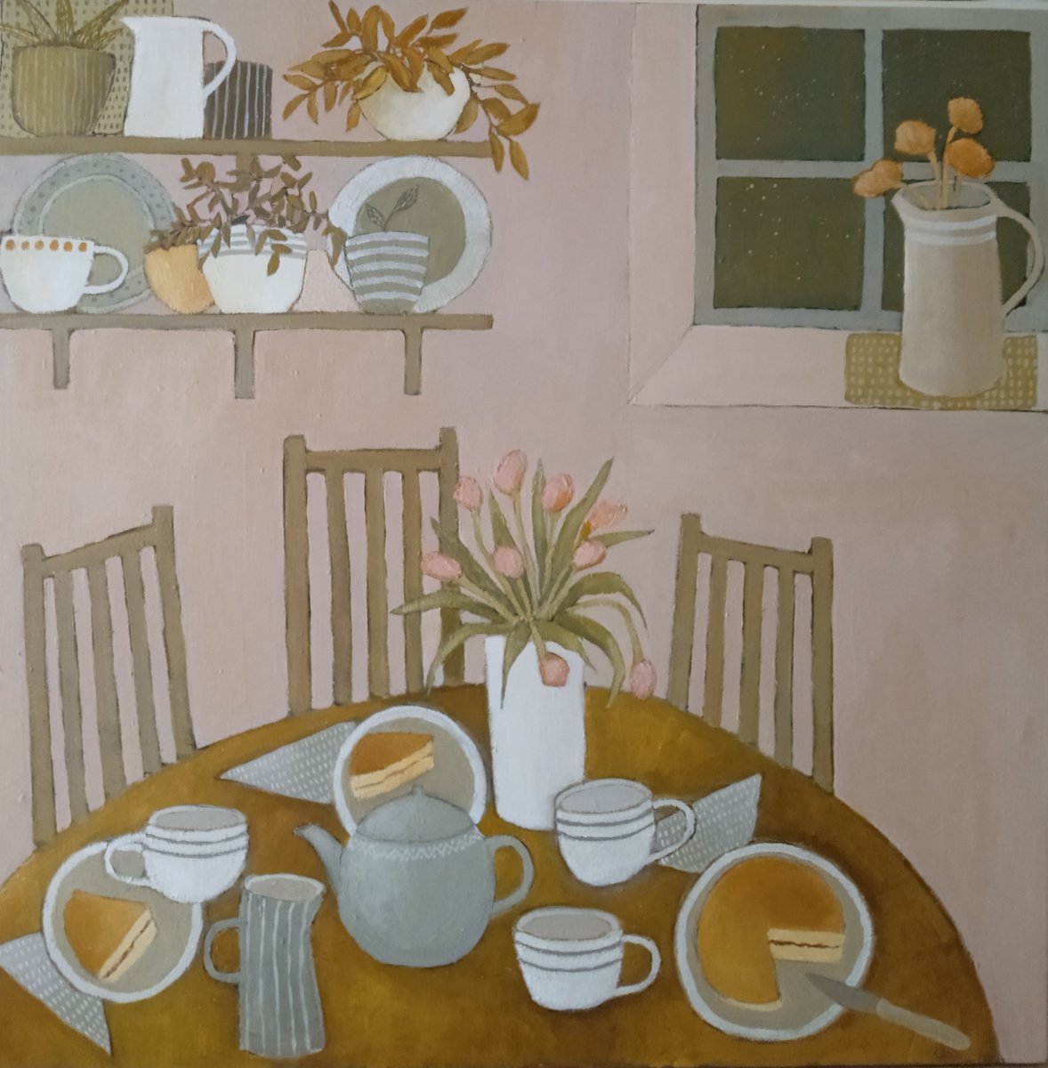 In A Warm Winter Kitchen' 100 x 100 x 4.5cm thelakegallery.co.uk/artists/fiona-…

Inspired by happy childhood memories of my lovely mum and her wonderful cooking and baking. We always came home to a warm kitchen and homecooked meals.