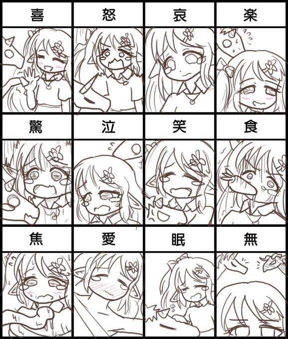 #みんなとおえべん
表情練習 