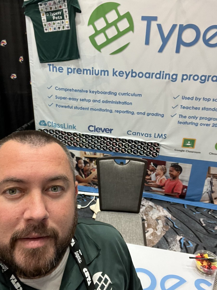 TypesyApp's tweet photo. Come visit me at Booth 307 #csta2024 #csta24 to learn all about our software solution that teaches so much more than just touch typing!!! Cross curricular content, computational thinking, sight words, and so much more!!! And it's a completely gamified solution as well! @csteachersorg