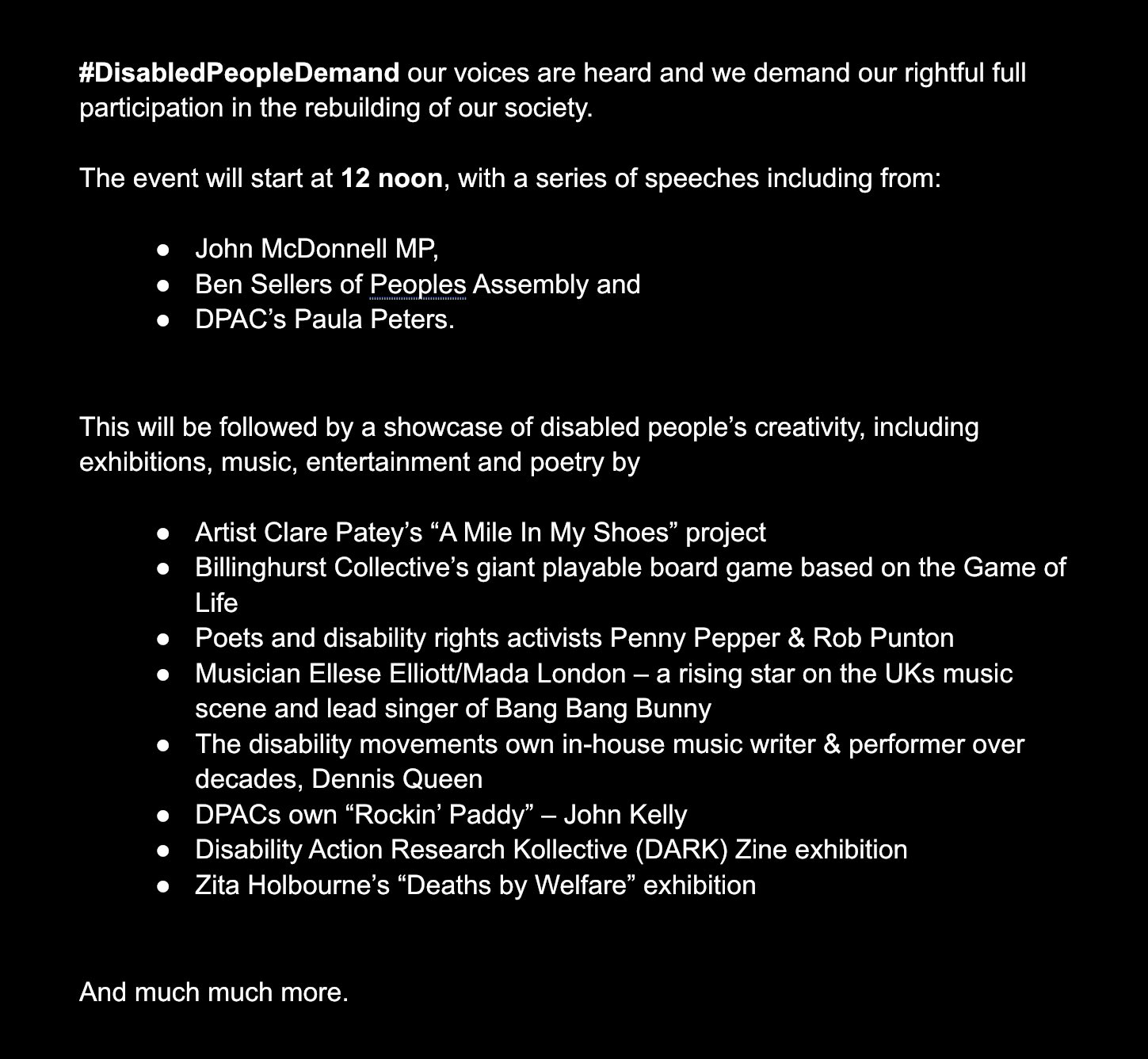 DPAC on X: &ldquo;We invite you to a celebration of disabled people&rsquo;s 
