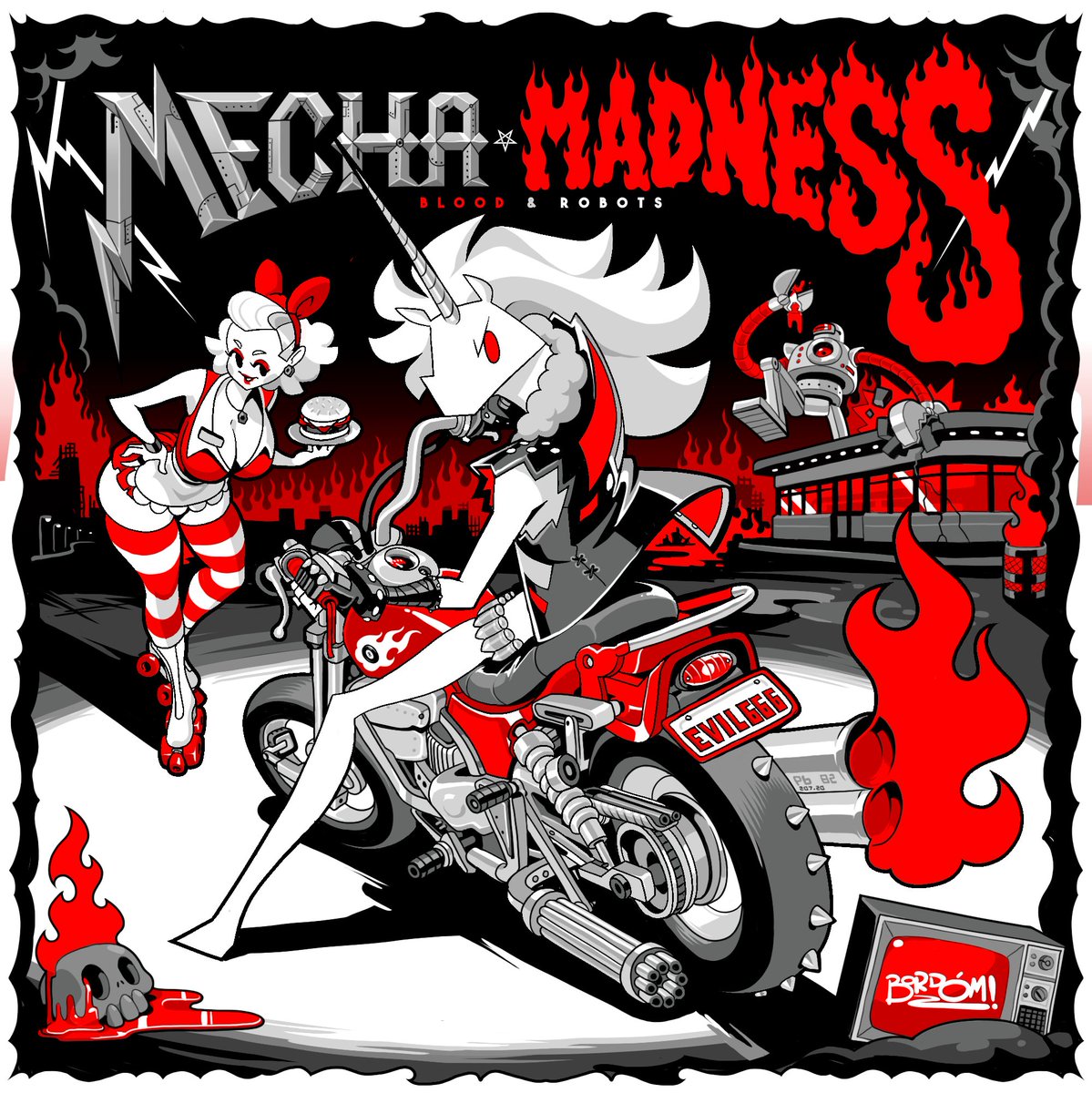 JBordon91's tweet photo. I've decided to change the name of the first part of my comic book called Aliens to Mecha Madness. It is still the same storyline, but the first part do not have anything with Aliens.

So this is like a split of part 1 &amp; part 2

#unicorn  #motolife #moto #motorcycle https://t.co/YxnQRsSCev