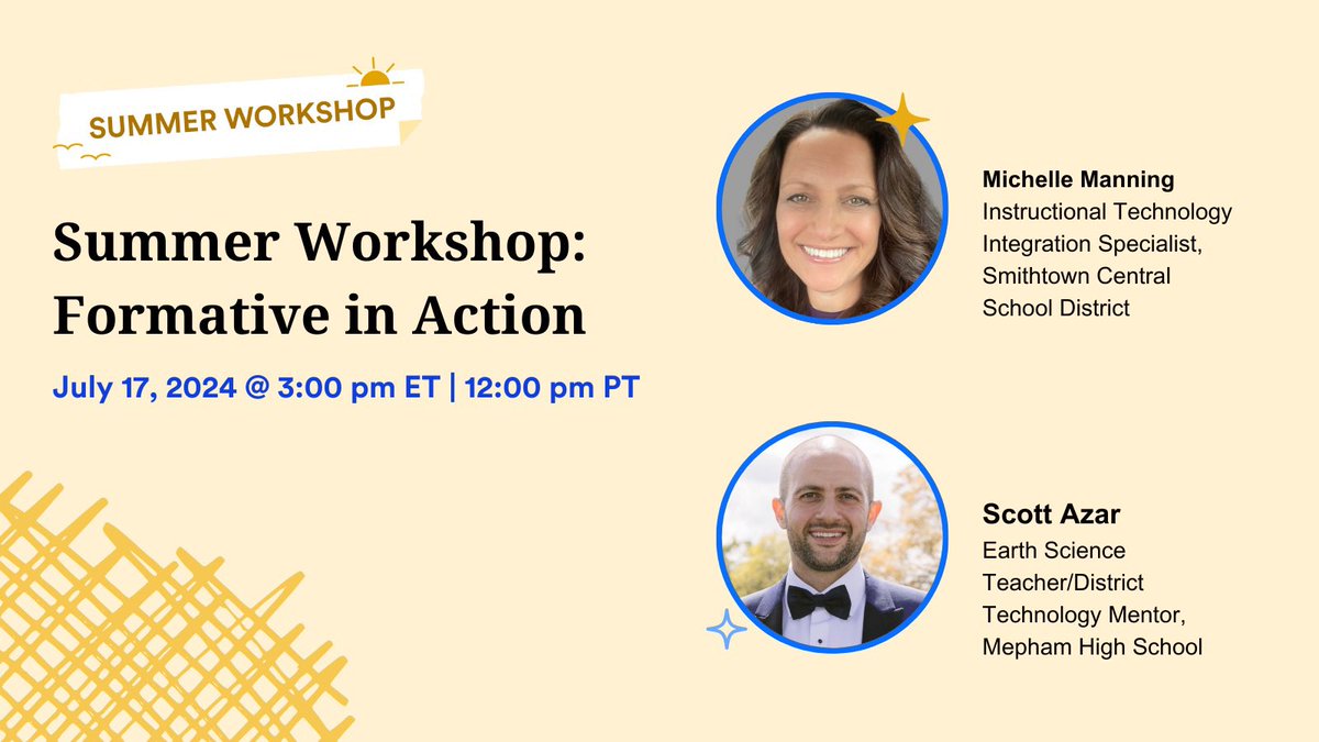 🕒What are you doing today at 3:00 ET?

💡Learn new ways to use Formative in your classroom! 

🤩Did I mention free templates!?!

😎Join me &amp; Scott Azar at the <a href="/Newsela/">Newsela</a> &amp; <a href="/goformative/">formative</a> FREE Summer Workshops to see Formative in Action!

👉Register here 👉
events.newsela.com/summerformativ…