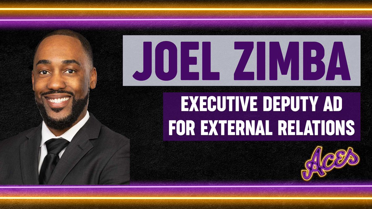 UEAthletics's tweet photo. We are excited to announce the addition of Executive Deputy Athletics Director for External Relations Joel Zimba to the Purple Aces family!

📰 https://t.co/NP5at4bzXw
#ForTheAces https://t.co/6n4JEIlu69