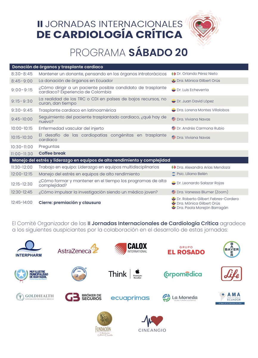 MoniGilbertO's tweet photo. ¡Los esperamos mañana! 🫀
II Jornadas Internacionales de Cardiología Crítica
#ClinicaGuayaquil 
Más info: https://t.co/APHu1cf0i1

@CarlosFava4 @Landycita_md @draCataGallego https://t.co/75hmdbWnYu