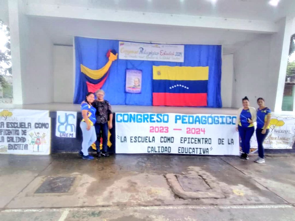 Continua el congreso Pedagógico 2023-2024 " La Escuela cómo epicentro de la calidad educativa" , dónde los Mcpios Mariño, MBI y Girardot dicen presente.
#VenezuelaSegura 
<a href="/NicolasMaduro/">Nicolás Maduro</a> 
<a href="/_LaAvanzadora/">Yelitze Santaella</a> 
@MPPEDUCACION 
<a href="/LeiraSuarezPsuv/">LeyraSuarezPsuv</a> 
<a href="/Soykarinacarpio/">Karina Carpio</a>