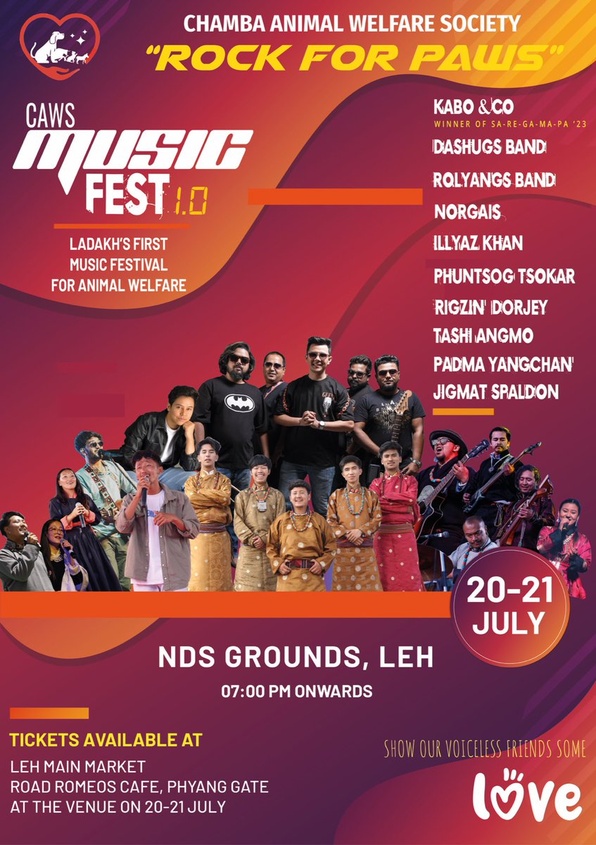 Let’s come together for a good cause, Join us this Saturday at NDS Ground Leh.
Save the Date! ♥️🐾
#charityshow #chambaanimalwelfaresociety