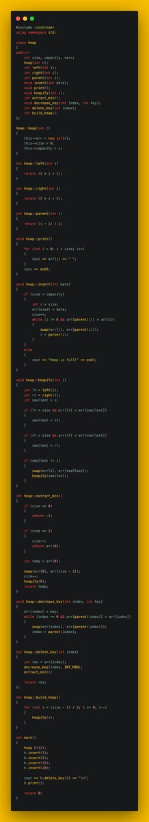 gincode18's tweet image. 🚀 Day 33 of #100DaysOfCode!

🌳 Explored more binary tree and heap operations:

🔚 Visualized the Bottom View of a Binary Tree.
🔢 Inserted into a Binary Heap.
🔄 Performed Heapify and Extract operations.
🔧 Mastered Decrease Key, Delete, and Build Heap.

💪 #DSA