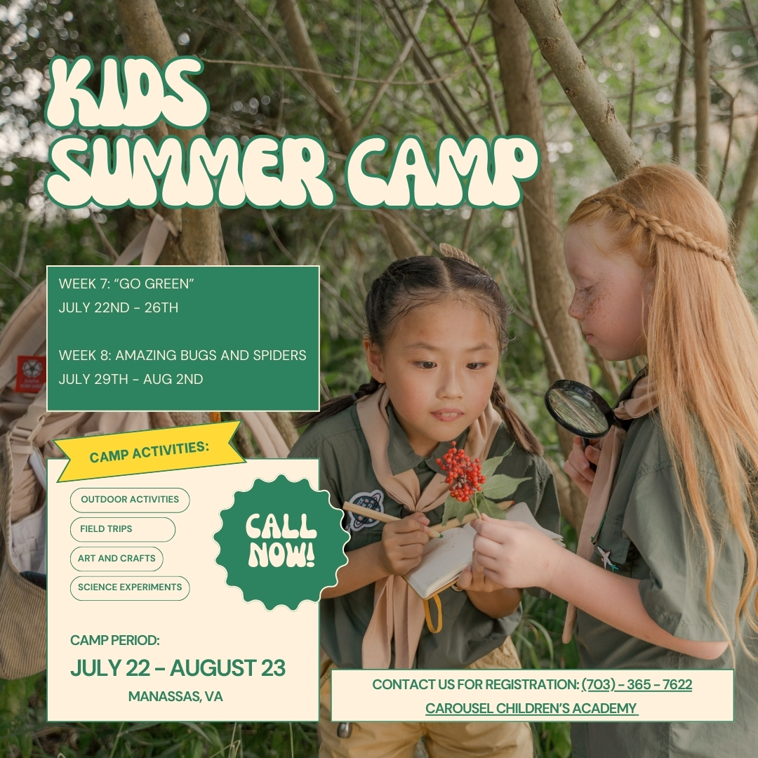 gotoCarouselVA's tweet photo. Join the Kid's Summer Camp at CCA in Manassas, VA!
Dates: July 22 - August 23
Call (703) 365-7622 to enroll now!

Upcoming Theme:
Week 7: “Go Green”
July 22nd - 26th

Week 8: Amazing Bugs and Spiders
July 29th - Aug 2nd

https://t.co/9edqL7wueo
#summercamp #kidscamp #kidscamping https://t.co/iWepLiO4xk