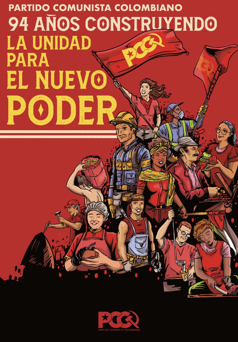 🚩Hoy cumple 94 años de historia el glorioso Partido Comunista Colombiano. Son 94 años de lucha junto al pueblo, impulsando la unidad de los sectores sociales y más humildes para conquistar derechos y transformaciones sociales hacia la paz y la democracia.👇🏾