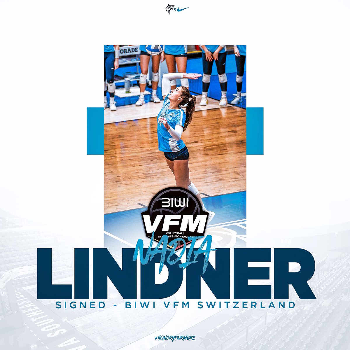 NSU_VB's tweet photo. Signed, Sealed, Delivered! 

Congratulations to Nadia Lindner on signing a professional contract with BIWI VFM in Switzerland!

🔗 https://t.co/TIYMUqTP3a

#SharksInThePros x #HungryForMore https://t.co/ym5gqCGNaB