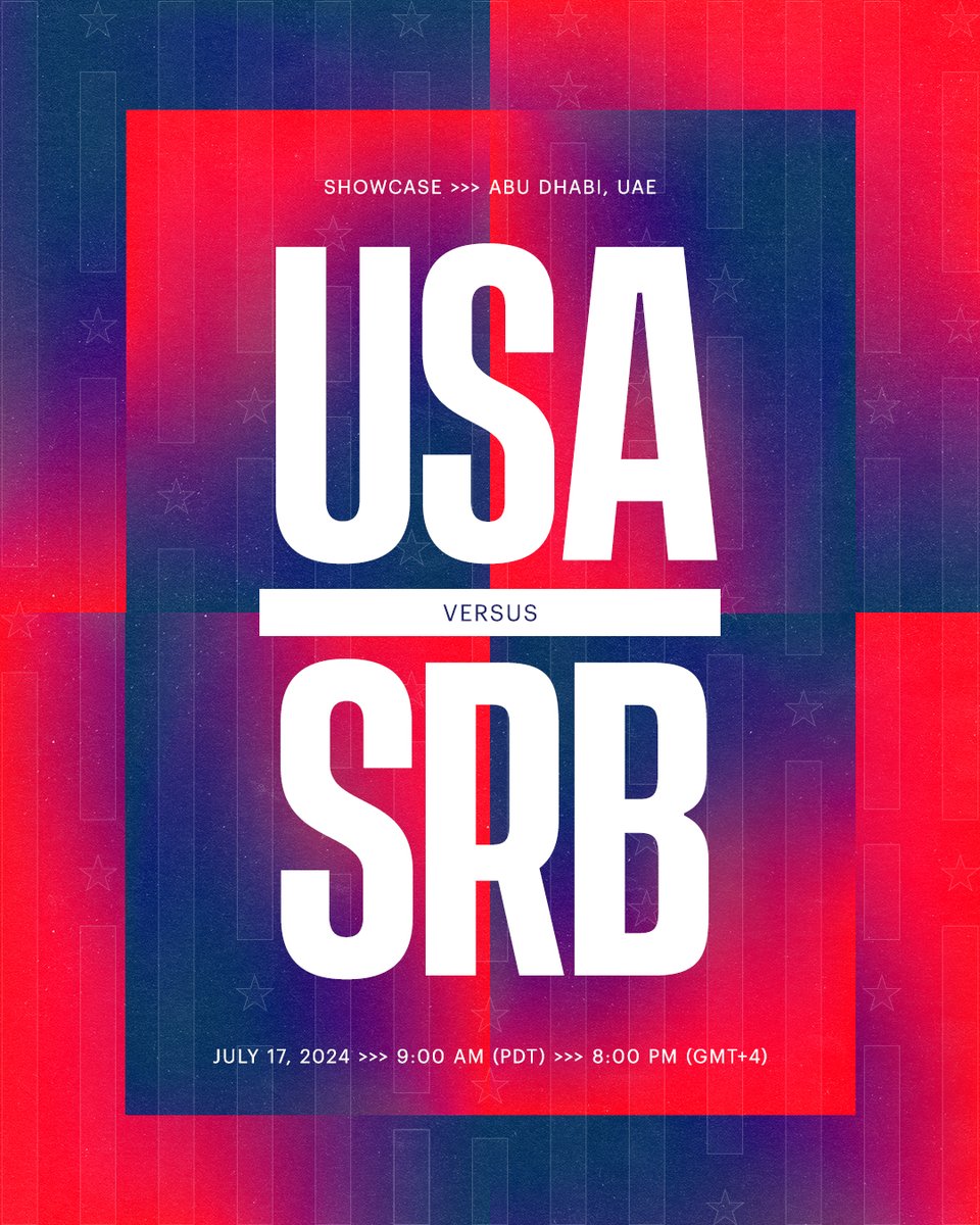 Game Day for #USABMNT vs. Serbia

⏰: 9AM PT
📺: FS1