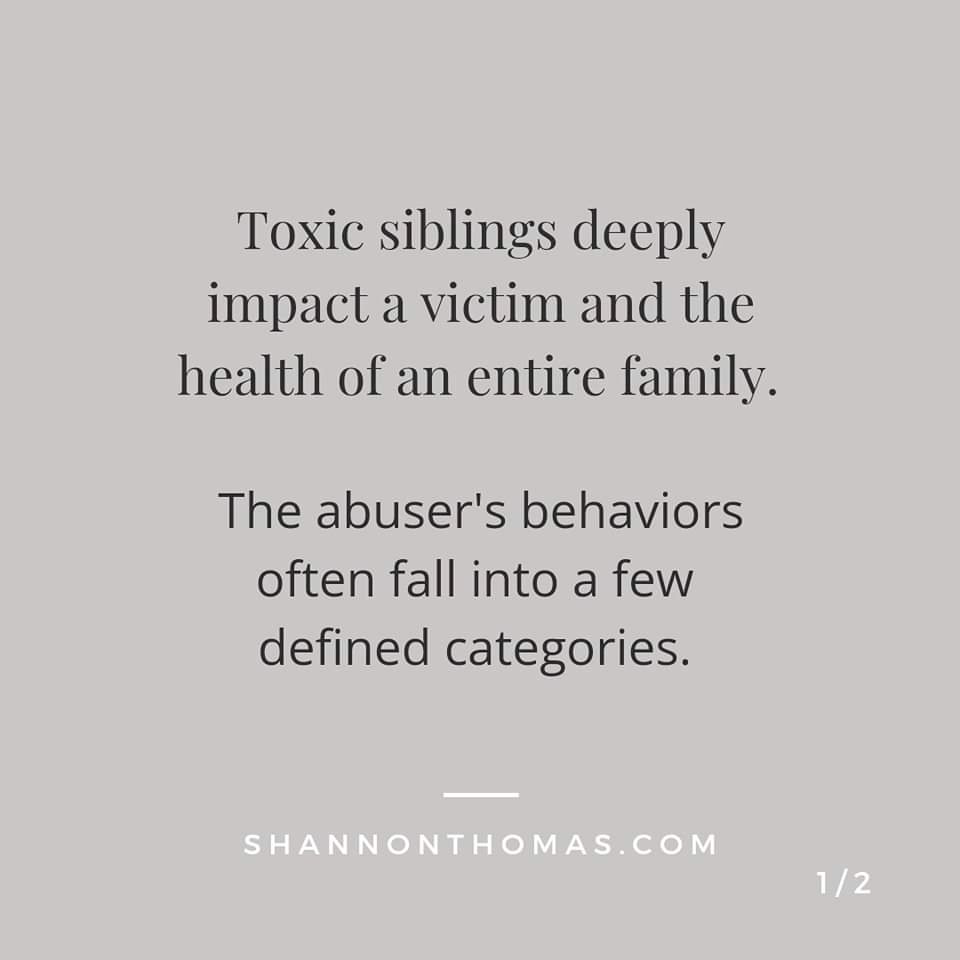 HiddenAbuse's tweet photo. Toxic siblings and the different ways they negatively impact an entire family 

#hiddenabuse https://t.co/FprJSJ45Jr