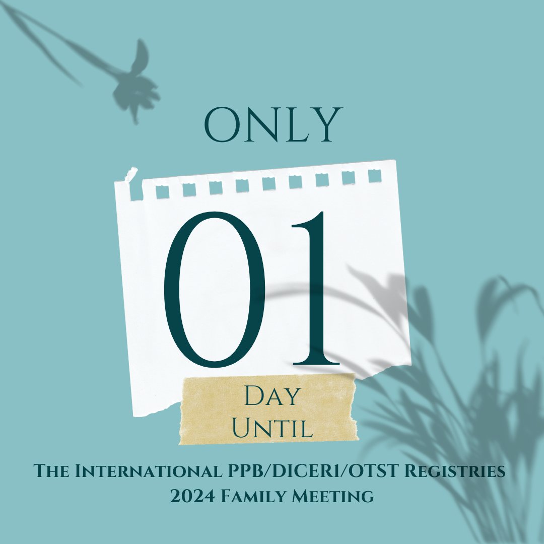 Last call to register to join the International PPB/DICER1/OTST Registries 2024 Family Meeting! Register to join virtually here: us06web.zoom.us/webinar/regist…