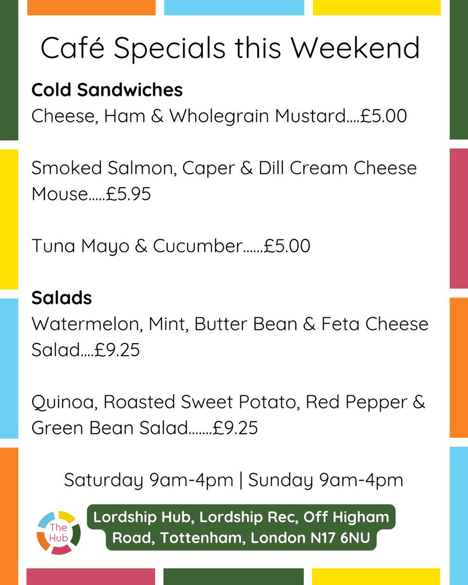 Food for this weekend at the hub! 🏡

We look forward to seeing you ❤️